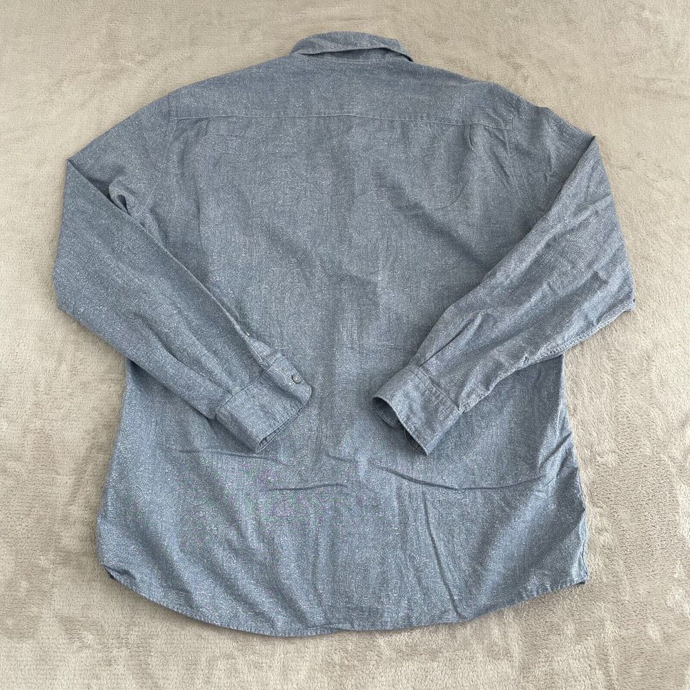 Ermenegildo Zegna Shirt Men‎ Large Blue Paisley AOP Long Sleeve Designer $249 - Picture 4 of 9
